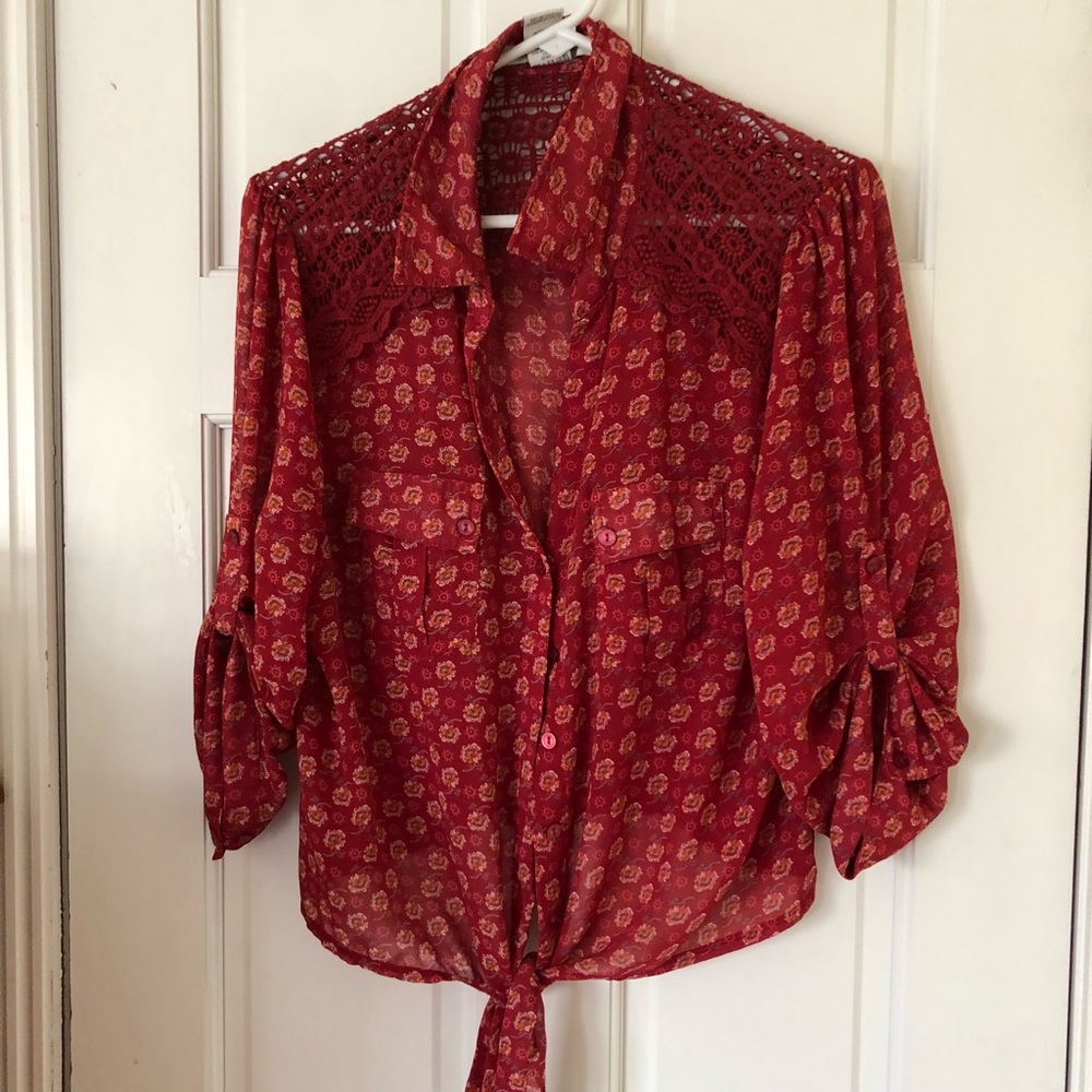 American rag button down flow top